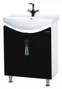 Тумба с раковиной Bellezza Лагуна 65 прямая черная