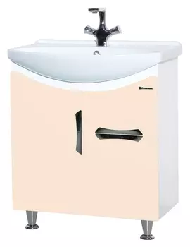 Тумба с раковиной Bellezza Лагуна 65 с ящиком, бежевая