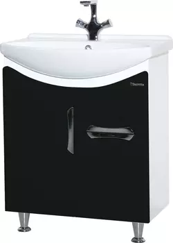 Тумба с раковиной Bellezza Лагуна 65 с ящиком, черная