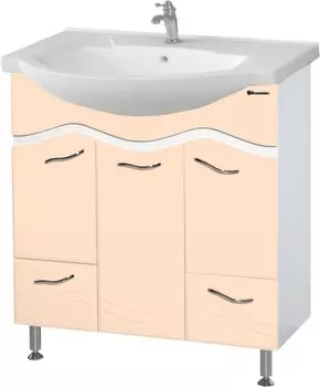 Тумба с раковиной Bellezza Мари 75 белая/бежевая