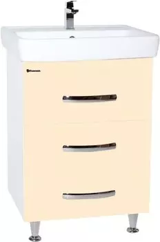 Тумба с раковиной Bellezza Рокко 50 напольная, бежевая, 3 ящика