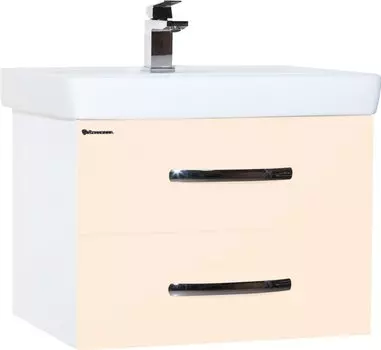 Тумба с раковиной Bellezza Рокко 80 с 2 ящиками подвесная бежевая (Q80)