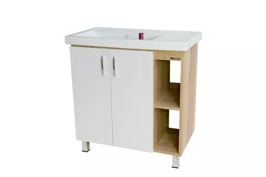 Тумба с раковиной Bellezza Рона 80 правая, комбинированная, белый