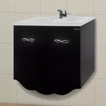 Тумба с раковиной Bellezza Версаль 80 черная 1 внутренний ящик