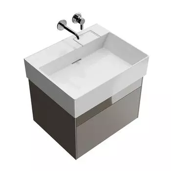 Тумба с раковиной без отверстий Kerama Marazzi Logica 60 подвесная с 2 ящиками песчаный