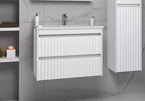 Тумба с раковиной Brevita Balaton 90 подвесная белая