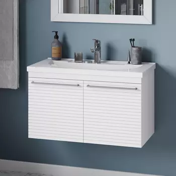 Тумба с раковиной Brevita Catania 80 подвесная белая