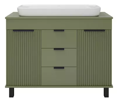 Тумба с раковиной Brevita Enfida 100 напольная, зеленая