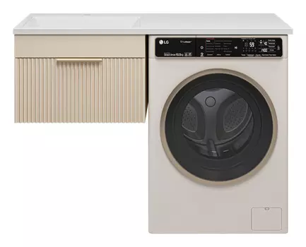 Тумба с раковиной Brevita Enfida 120 подвесная, под стиральную машину, бежевый