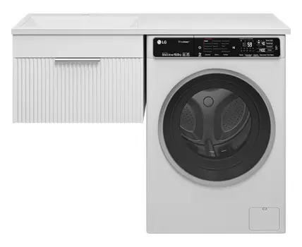 Тумба с раковиной Brevita Enfida 120 подвесная, под стиральную машину, белый