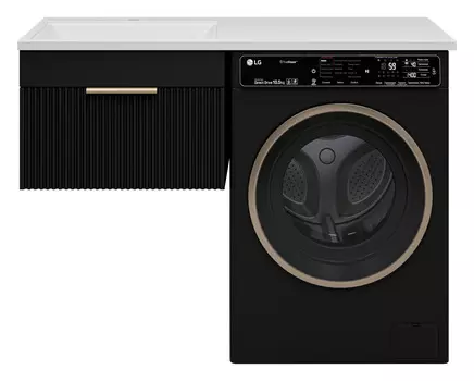 Тумба с раковиной Brevita Enfida 120 подвесная, под стиральную машину, черный