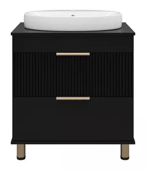 Тумба с раковиной Brevita Enfida 70 напольная, черная