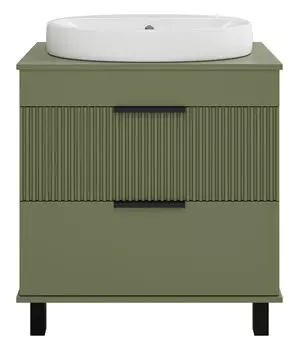 Тумба с раковиной Brevita Enfida 70 напольная, зеленая