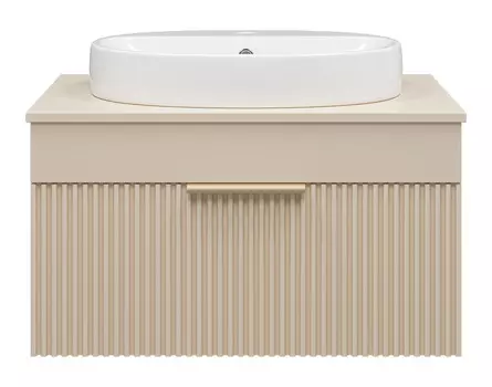 Тумба с раковиной Brevita Enfida 70 подвесная бежевая