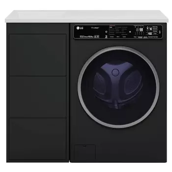 Тумба с раковиной Brevita Grafit 100 L, напольная, под стиральную машину, графит