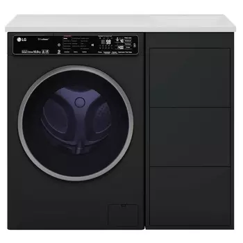 Тумба с раковиной Brevita Grafit 100 R, напольная, под стиральную машину, графит