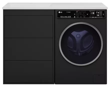 Тумба с раковиной Brevita Grafit 120 L напольная, под стиральную машину, графит