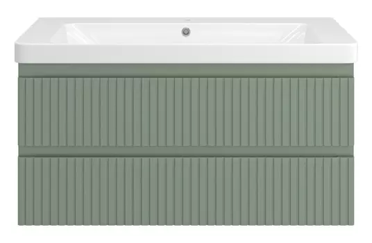 Тумба с раковиной Brevita Victory 105 подвесная, зеленый