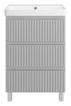 Тумба с раковиной Brevita Victory 60 напольная, серый шелк