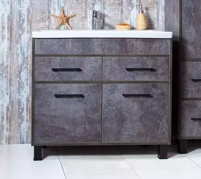 Тумба с раковиной Бриклаер Чили 90 цемент