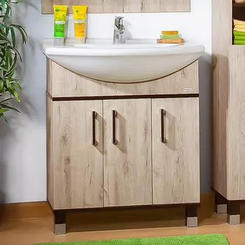 Тумба с раковиной Бриклаер Карибы 75 дуб кантри, венге