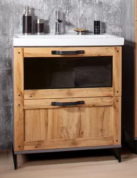 Тумба с раковиной Бриклаер Лофт 70 метрополитен грей