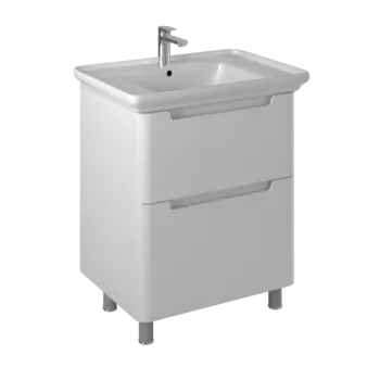 Тумба с раковиной Briz Альби 75 напольная, белая глянцевая