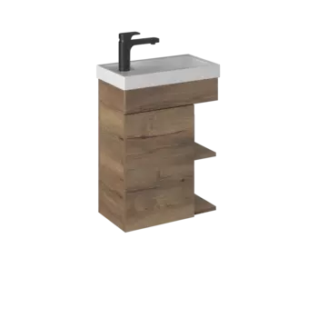 Тумба с раковиной Briz Берн 45 подвесная, дуб веллингтон табак
