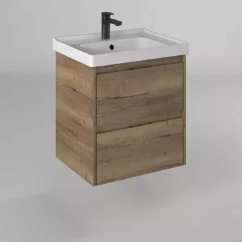 Тумба с раковиной Briz Берн 60 подвесная, дуб веллингтон табак