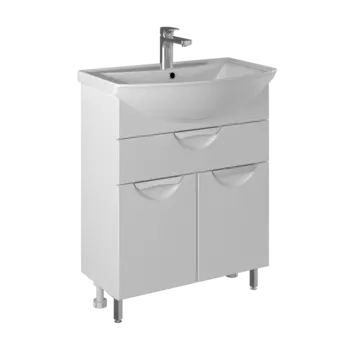 Тумба с раковиной Briz Бриз 65 напольная, белая глянцевая 362 03-04065-04 00 БЕЛ