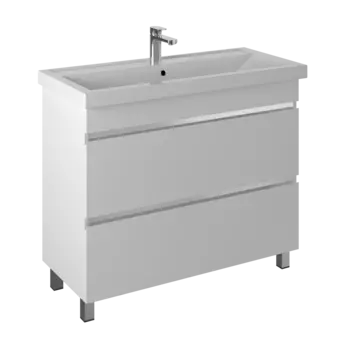 Тумба с раковиной Briz Элен Классик 100 напольная, белая глянцевая