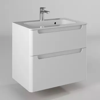 Тумба с раковиной Briz Эстель 100 подвесная, белая глянцевая