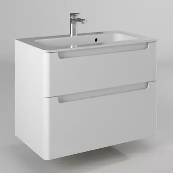 Тумба с раковиной Briz Эстель 80 подвесная, белая глянцевая