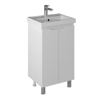 Тумба с раковиной Briz Мальта 50 напольная, белая глянцевая