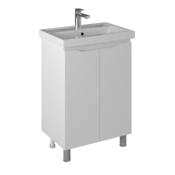 Тумба с раковиной Briz Мальта 60 напольная, белая глянцевая