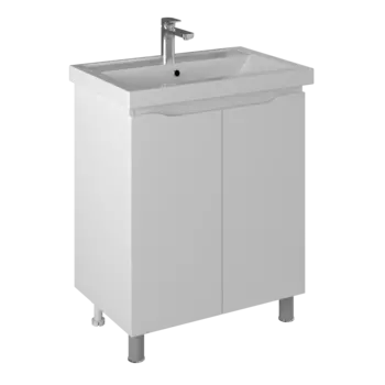 Тумба с раковиной Briz Мальта 70 напольная, белая глянцевая