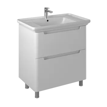 Тумба с раковиной Briz Монблан 85 напольная, белая глянцевая