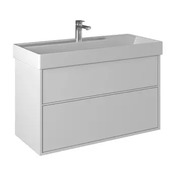 Тумба с раковиной Briz Монца 100 подвесная, белая глянцевая