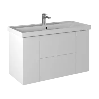 Тумба с раковиной Briz Риччи 100 подвесная, белая глянцевая