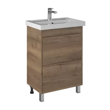 Тумба с раковиной Briz Риччи 60 напольная, дуб веллингтон табак