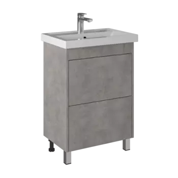 Тумба с раковиной Briz Риччи 60 напольная, светло-серая