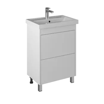 Тумба с раковиной Briz Риччи 60 напольная, белая глянцевая