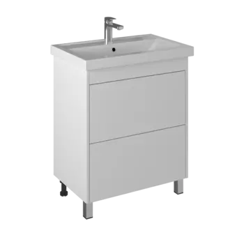 Тумба с раковиной Briz Риччи 70 напольная, белая глянцевая