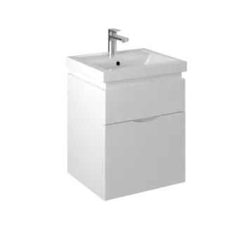 Тумба с раковиной Briz Сити 50 подвесная, белая глянцевая