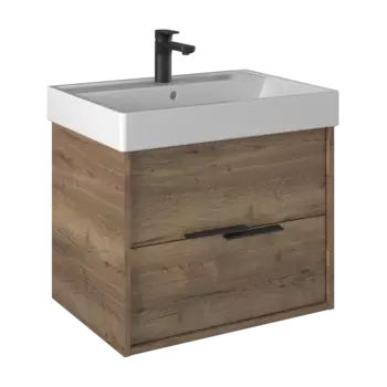 Тумба с раковиной Briz Teсо 65 подвесная, дуб веллингтон табак