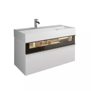 Тумба с раковиной Burgbad Yumo 100 SFMX102F3193C0001*1 белый глянцевый