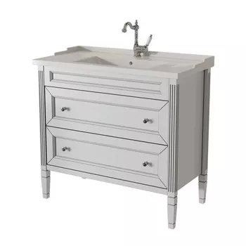 Тумба с раковиной Caprigo Albion Promo 90 с ящиками bianco-grigio