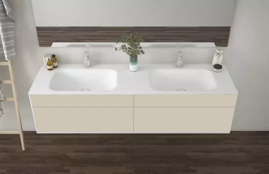 Тумба с раковиной Cezares Titan 180 см подвесная, Beige