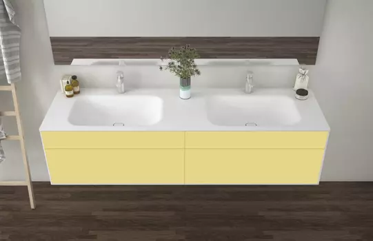 Тумба с раковиной Cezares Titan 180 см подвесная, Saffron