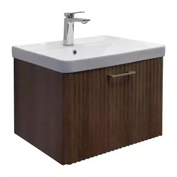 Тумба с раковиной Comforty Ангара 60 подвесная, дуб темно-коричневый (раковины Comforty 4460)